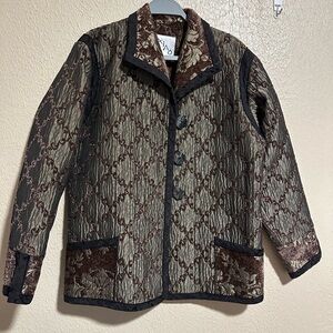 XIAO Quilted Embroidered Jacket Vintage Size Large Art To Wear‎